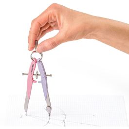 STAEDTLER 556 Zirkel Mars Comfort rosa/lila, metal, plástico, 22.5 cm de diámetro, con lápiz