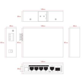 Ernitec Switch industrial 4 puertos PoE Gigabit + 1 RJ45 Gigabit uplink + 1 SFP Gigabit uplink gestionable L2+