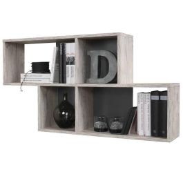 Estante de pared NORA - Decoración en roble arena y antracita - L100 x H53 x D19,5 cm - Hecho en Alemania Precio: 70.89000017. SKU: B1C34XM7JQ