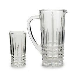 Set Jarra 1L y 6 Vasos Agua 250ml Vivalto - Vidrio Transparente 16x23.5x25.5cm (4 Unidades) Set Jarra 1L y 6 Vasos Agua 250ml Vivalto - Vidrio Transparente 16x23.5x25.5cm (4 Unidades)