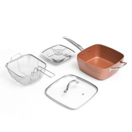 Set de Sartén Multifunción 5 en 1 Copper Coppans InnovaGoods 4 Piezas Set de Sartén Multifunción 5 en 1 Copper Coppans InnovaGoods 4 Piezas
