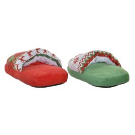 DKD Home Decor Calientapies Decoración Navideña Tradicional Verde Rojo 40 x 30 x 15 cm Poliéster Lote 4 Unidades Diseño Surtido