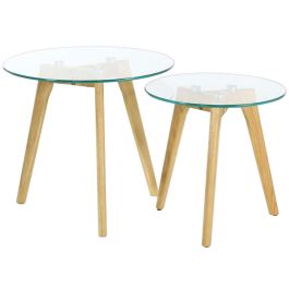 Home Deco Factory Juego de 2 Mesas Redondas de Cristal para Salón Precio: 60.95000021. SKU: B197YABNGN