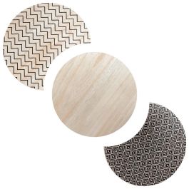 Home Deco Factory Juego 3 Mesas Auxiliares Puzzle Madera Metal