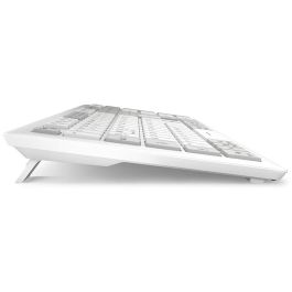 SHARKOON OfficePal K30W Teclado Rubberdome blanco con distribución DE