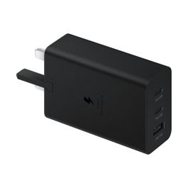 Samsung EP-T6530NBEGEU Cargador de Pared 65W Triple Puerto para Carga Rápida con 2x USB-C y 1x USB-A Negro