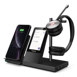 Yealink WH66 Dual Auriculares DECT Inalámbricos Estación de Trabajo UC Todo en Uno para Microsoft Teams con Pantalla Táctil y Carga Inalámbrica