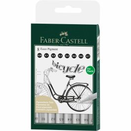 FABER-CASTELL Ecco Pigment Set Rotuladores de Tinta Caligrafía y Dibujo, Puntas 0.05, 1, 2, 3, 4, 5, 6, 7