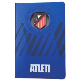 Atlético de Madrid Cuaderno A5 Escudo 3D, 120 Hojas Lisas, Color Azul Oficial