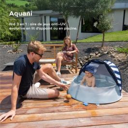 Babymoov Aquani Mariniere Parque Infantil 3 en 1 Anti-UV SPF 50+ Cama Supletoria Piscina Pop-up Desde Nacimiento Mosquitera