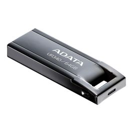 ADATA USB 3.2 Ur340 64GB Metal Negro AROY-UR340-64GBK - Pendrive, Lápiz USB, Hasta 100MB/s Lectura