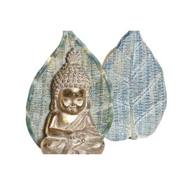 DKD Home Decor Figura Oriental Buda Azul Turquesa Resina 5.6 x 17.7 x 12.4 cm (2 Unidades)