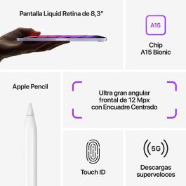 Tablet Apple MK8C3TY/A A15 starlight Beige Plata 64 GB 4 GB RAM Tablet Apple MK8C3TY/A A15 starlight Beige Plata 64 GB 4 GB RAM