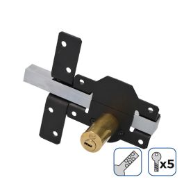 Edm Cerrojo de seguridad negro con 5 llaves