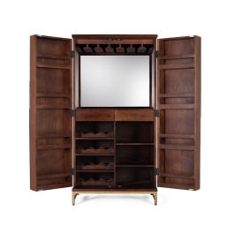 GINER Y COLOMER Mueble Bar Madera de Mango y Metal Cerezo 179 cm Alto