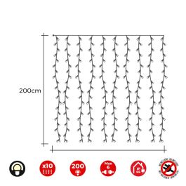 Cortina led easy-connect, blanco cálido, interior-exterior 2m