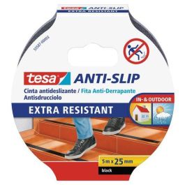 Tesa Cinta Antideslizante Negra 25 mm x 5 m para superficies resbaladizas y seguridad en el hogar o trabajo