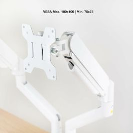 TooQ DB1434TNR-W Soporte de Escritorio para Monitor 13"-34" (2 pantallas) Pinza/Atornillado 10kg Blanco