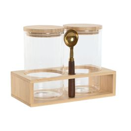 Bote Basicos DKD Home Decor Natural Dorado 12 x 18.5 x 24 cm Set de 3