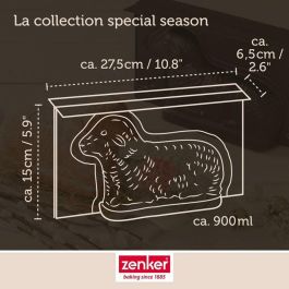 Zenker ZEN1695520256157 Juego de 2 Moldes 3D para Tartas con Forma de Cordero de Pascua - 900 ml