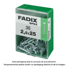 Fadix Clavo de Acero con Cabeza Ancha 2.5x25mm, Caja de 35 Unidades