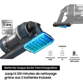 Samsung VS20B95B43N Aspiradora Vertical Bespoke Jet Plus con Estación de Limpieza, 210 AW de Potencia y 2 Baterías