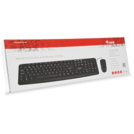 EQUIP Teclado + Ratón Combo con Cable, Negro (portugués)