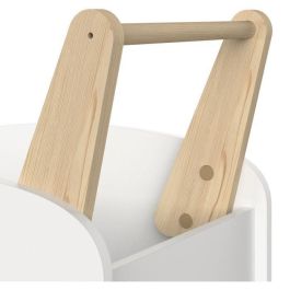 Carro de almacenamiento con ruedas - FIRMIANA - Estilo escandinavo - Blanco mate / Roble Kronberg - 49,8 x 35 x 52,5 cm - DEMEYERE Carro de almacenamiento con ruedas - FIRMIANA - Estilo escandinavo - Blanco mate / Roble Kronberg - 49,8 x 35 x 52,5 cm - DEMEYERE