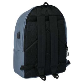 Safta Mochila Doble Portátil 15,6"+USB Munich Básicos Gris 31x44x18 cm