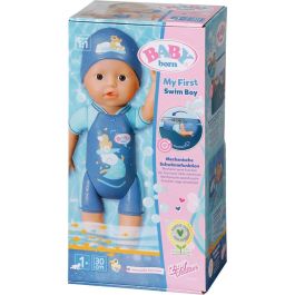 Baby Born - Mi Primer Muñeco Bebé de Natación 30cm, Nada al Mover Brazos, Flota sin Pilas, con Bañador y Gorro Azul