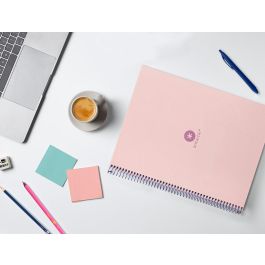 Cuaderno Espiral A4 Micro Antartik Dots Tapa Forrada 80H 90 gr Rayado Puntos 1 Banda 4 Taladros Rosa