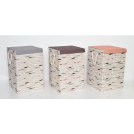 Cesta Ropa Basicos DKD Home Decor Gris Burdeos 36 x 55 x 36 cm (3 Unidades) Precio: 42.58999987. SKU: S3029031