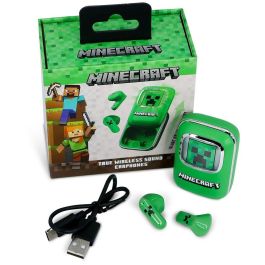 OTL Technologies Auriculares Inalámbricos TWS Minecraft V5.3 con Bluetooth, hasta 16h de Batería, Audio Claro y Graves Profundos