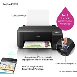 Epson Impresora EcoTank ET-1810 Color Wi-Fi - Impresión de Alta Calidad para Hogar y Oficina