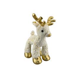 DKD Home Decor Peluche Navidad Reno Blanco Dorado Poliester Ps 20 x 38 x 20 cm (2 Unidades) Precio: 19.49999942. SKU: B1K9VAR5DS