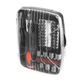 Black+Decker Atornillador de carraca 40 piezas Juego de puntas y llaves para atornillar