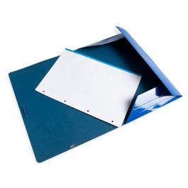 Carpeta Liderpapel Gomas Folio 3 Solapas Carton Plastificado Color Azul