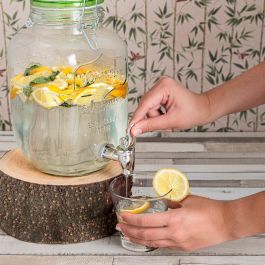 Dispensador de bebidas Quid Viba Azul Con Tapa Vidrio 4 L