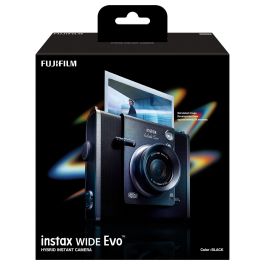 Fujifilm Instax Wide Evo Cámara Instantánea Digital - Negro, Sensor CMOS, Bluetooth 5.1, USB-C, Batería de Ión de Litio