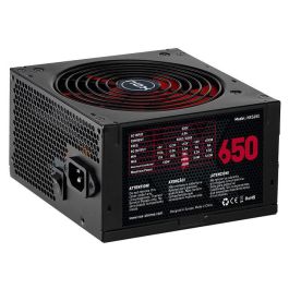 NOX NXS650 Fuente de Alimentación ATX 650W PFC Activo 87% Eficiencia, Ventilador 140mm Rojo, Ultra Silenciosa, Compatible Multi-GPU