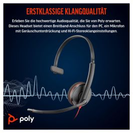 HP Blackwire 3210 Auriculares Monaurales USB-C con Adaptador USB-C/A