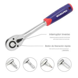 Workpro Juego de Herramientas Mecánicas 108 Piezas con Carracas, Vasos Torx y Puntas para Diversas Aplicaciones