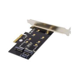 MicroConnect Tarjeta Adaptadora SSD PCI-E X4 a M.2 NGFF Clave M y SATA a M.2 NGFF Clave B