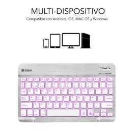 Teclado Bluetooth Subblim SUB-KBT-SMBL30 Multicolor Plateado Qwerty Español QWERTY