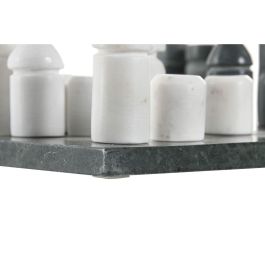 DKD Home Decor Juego de Mesa Ajedrez Moderno de Mármol y Latón Verde y Blanco 35.5 x 35.5 x 1.5 cm