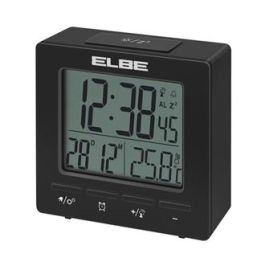 Elbe RD-005-N Reloj Despertador Digital con Termómetro Negro Pantalla 5cm LCD