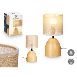Giftdecor Lámpara de Sobremesa Efecto Madera Oval, Cerámica, 14x20x14 cm (12 Unidades)