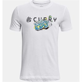 Camiseta de Manga Corta Infantil Under Armour 1374219-100 Blanco