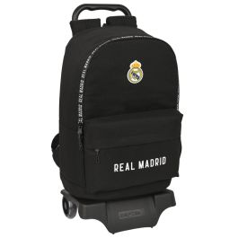 Mochila Escolar con Ruedas Real Madrid C.F. Corporativa Negro 15 L