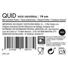 Set 6 Cuchillos Postre Acero Inox Inox Universal Quid 19 cm